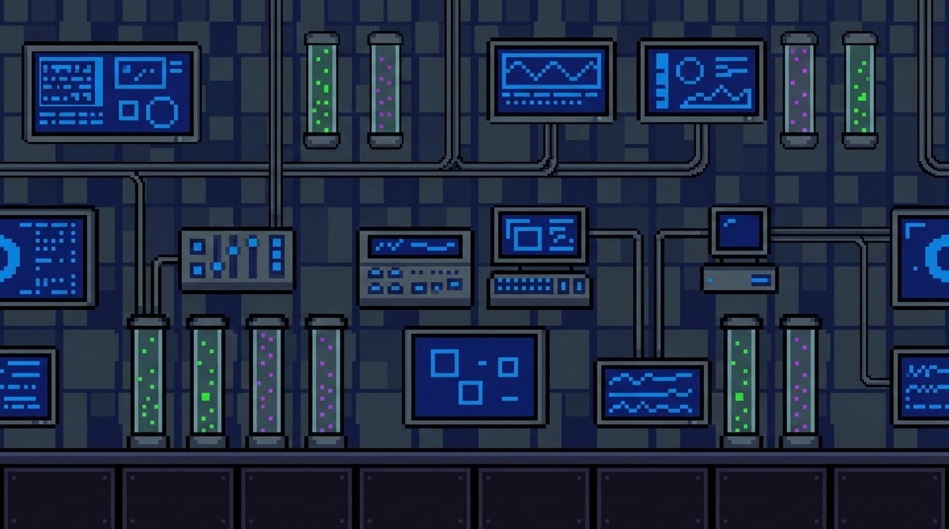 2D flat pixel art background. This is NOT a room, NOT an in | Nano ...