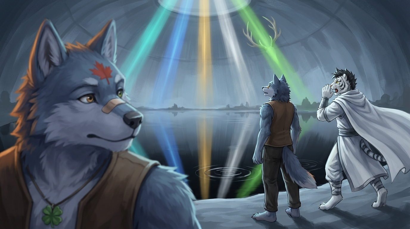 STYLIZED ANTHROPOMORPHIC FURRY character in semi-realistic f ...