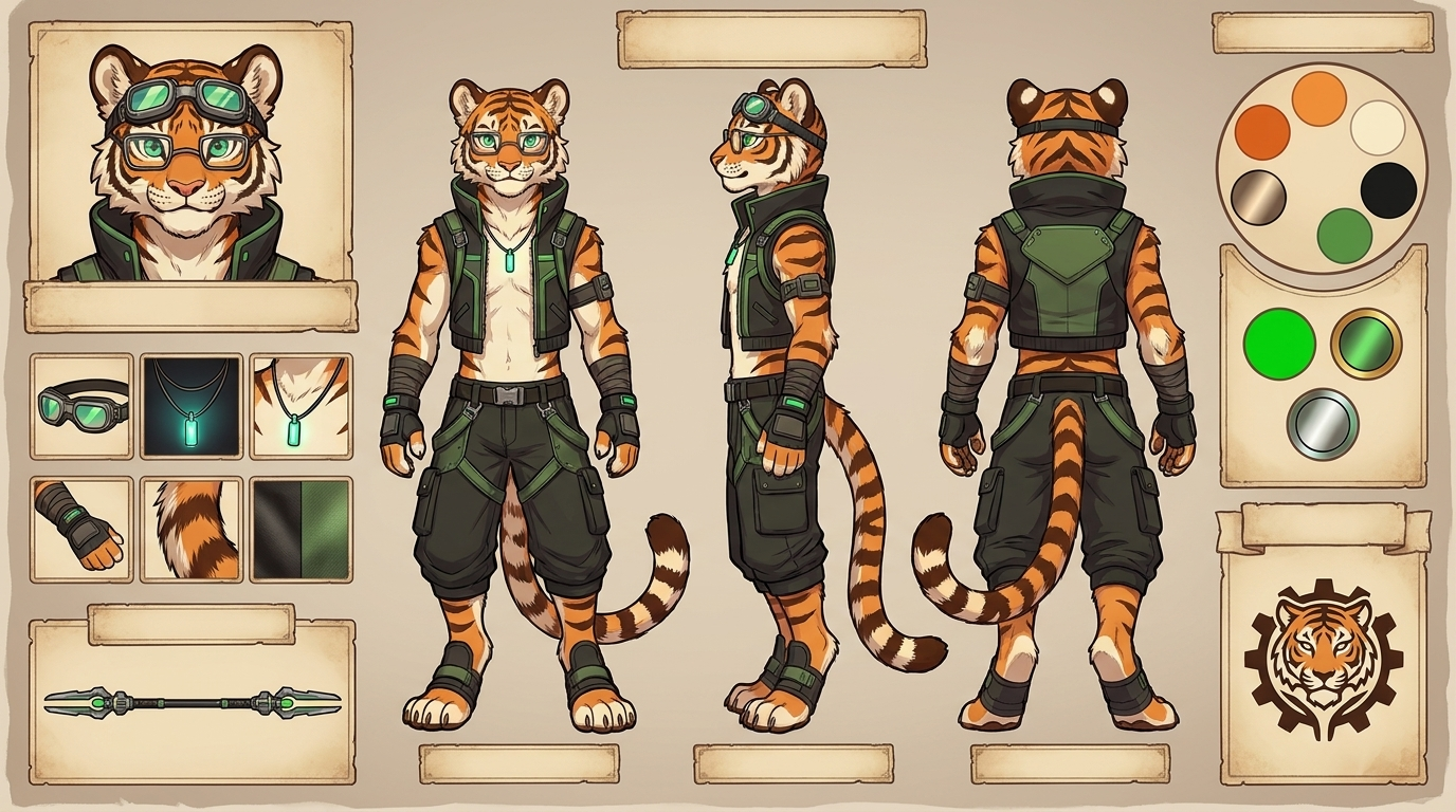 [LAYOUT TEMPLATE] Complete fantasy RPG character design boar ...
